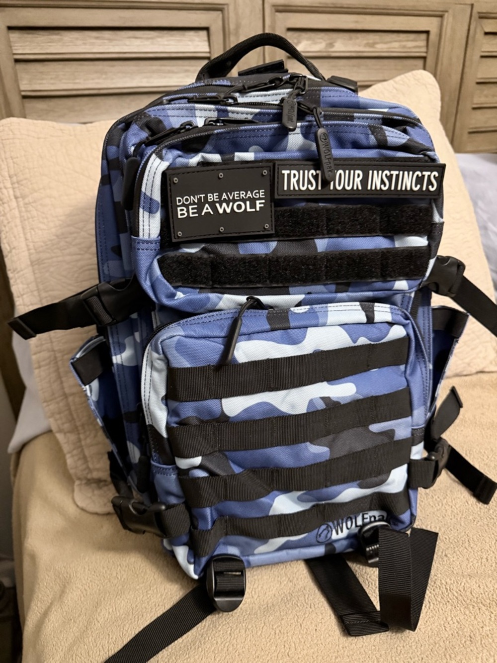 Wolfpak Blue Camouflage Tactical Backpack 25L